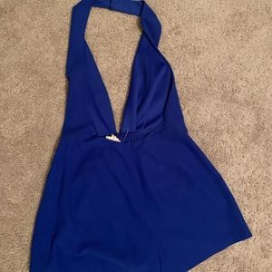 Blue halter romper